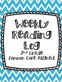 Weekly Reading Log- 2nd Grade Common Core Aligned