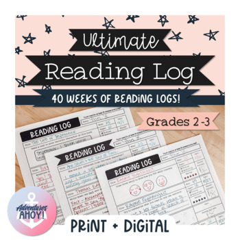 Preview of Weekly Reading Log - Entire Year of No Prep Print and Digital Reading Homework