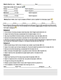 Weekly Reading Log Grade 5 Common Core Aligned