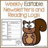 Weekly Reading Log and Editable Newsletter