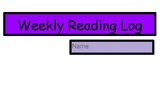 Weekly Reading Log for 5th Grade Distance Learning