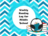 Weekly Reading Log for Middle Grades