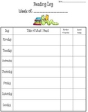 Weekly Reading Log for Students - Variety of 4
