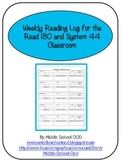 Weekly Reading Log for the Read 180 and System 44 Classroom