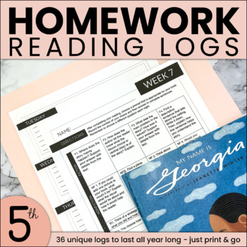 Preview of Reading Comprehension Homework - Weekly Independent Home Reading Questions & Log