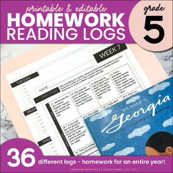 Preview of Reading Comprehension Homework - Weekly Independent Home Reading Questions & Log