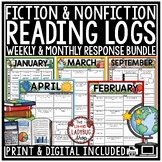 Weekly Reading Logs Homework Fiction, Nonfiction Reading Response Questions