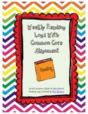 Weekly Reading Logs with Common Core Alignment (Grade 5)