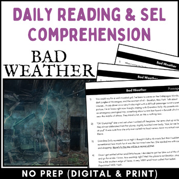 Preview of SEL Weekly Reading Comprehension Writing ELL Context Clues