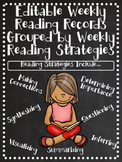 Editable Weekly Reading Records Grouped by Weekly Reading 
