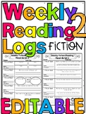 EDITABLE Skills Based Weekly Reading Log SET 2 +DIGITAL