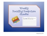 Weekly Reading Response Sheets  Week 3 & 4
