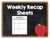 Weekly Recap Sheets for Absent Students & Make-Up Work