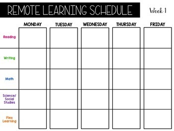 Web app template. Weekly Planner for remote learning. - SlidesMania