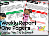 Weekly Report One Pagers for Parent Communication