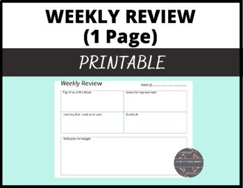 Preview of Weekly Review Template - Single Page