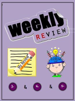 Preview of Weekly Review Worksheets for 3rd & 4th Grades