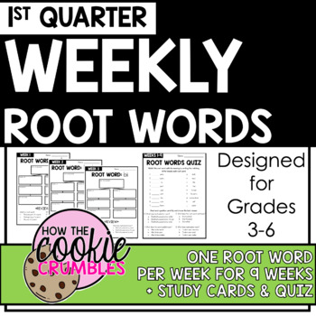 Preview of Weekly Root Words Student Activities and Quiz Quarter 1