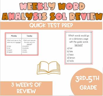 Preview of Weekly SOL Word Analysis Review