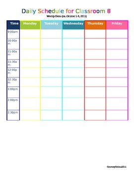 Weekly Schedule by It's all Smiles in Special Ed | TpT