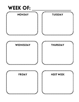 Preview of FREEBIE Weekly Schedule - B&W and Color Option