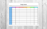 Weekly Schedule Editable PDF Colorful  | Hourly Schedule P
