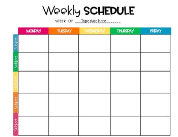 Weekly Schedule FREEBIE by Finally Miss F | Teachers Pay Teachers