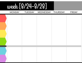 Weekly Schedule (For Students and/or Teachers) by The Best Choi's