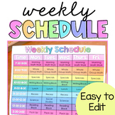 Weekly Schedule | Fully Editable | With Times