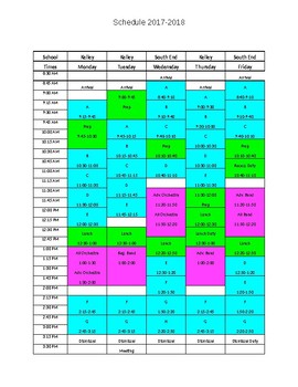 Preview of Weekly Schedule Lessons Planner