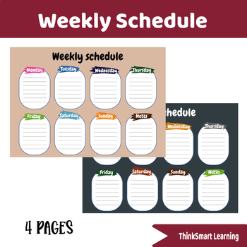 Preview of Weekly Schedule Pdf
