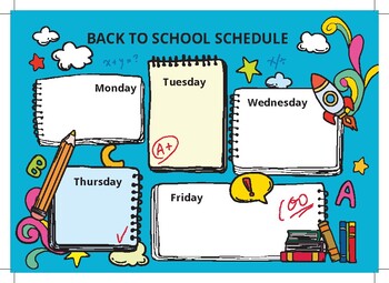 Preview of Weekly Schedule Printable, Hourly Planner, Weekly Organiser, back to school