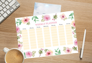 Preview of Weekly Schedule Printable,Hourly Planner,Weekly Organizer,EDITABLE Printable