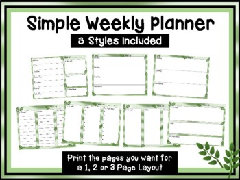 Preview of Weekly Schedule - Simple Printable Schedule - Teacher Planner - Plan Book