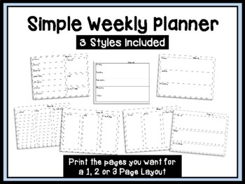 Preview of Weekly Schedule - Simple Printable Schedule - Teacher Planner - Plan Book
