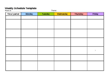 Weekly Schedule Template by CreatingSources | TPT