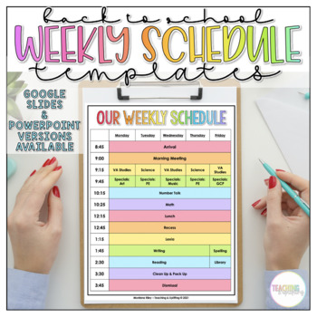 Preview of Weekly Schedule Template