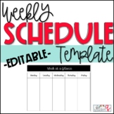 EDITABLE Weekly Schedule Template Pages for Elementary Teachers