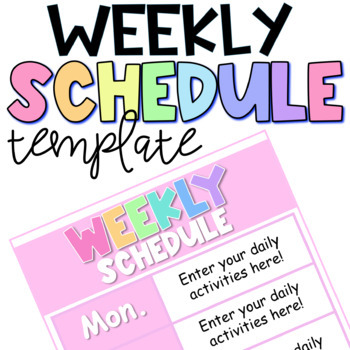 Preview of Weekly Schedule Template EDITABLE