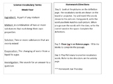 Weekly Science Vocabulary Mixtures and Solutions
