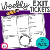 Weekly Self Reflections Exit Ticket Pages -  Exit Slips - 