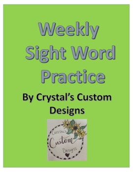 Preview of Weekly Sight Word Practice List