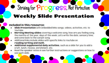 Preview of Weekly Slide Presentation for whole group Meeting - EDITABLE