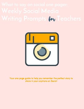 Preview of Weekly Social Media Writing Prompts for TpT Sellers & #TeachersofInstagram