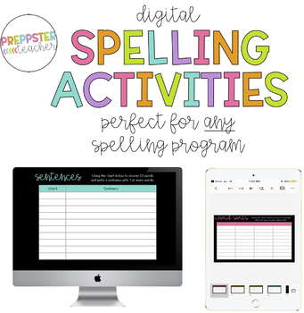 Preview of Digital Weekly Spelling Activities