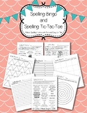 Spelling Bingo and Tic-Tac-Toe Boards, Assignment Sheets, Word Work