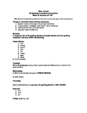 Weekly Spelling Homework Instructions/Template