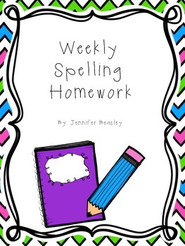 Preview of Weekly Spelling Homework Template
