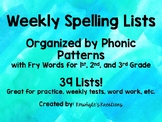 Weekly Spelling Lists -- Organized by Phonic Patterns