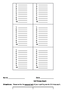 Weekly Spelling Packet by Chavon Howell's Store | TpT